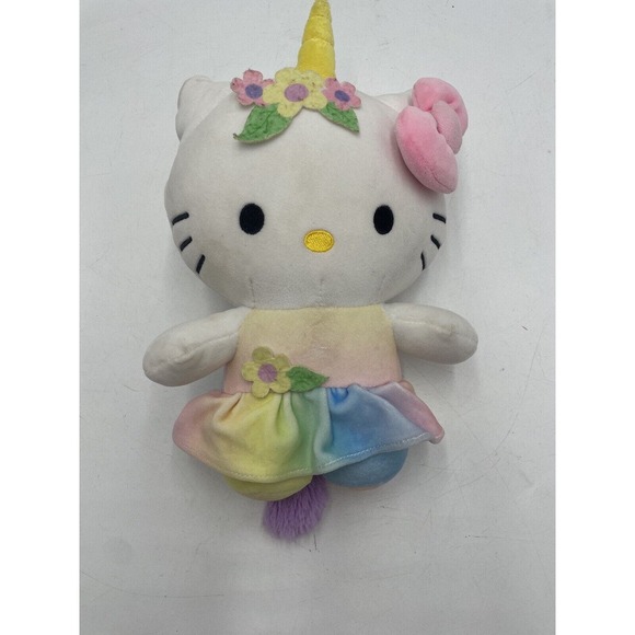 Sanrio Hello Kitty 10” Plush Unicorn Stuffed Animal Pastel - Picture 1 of 10